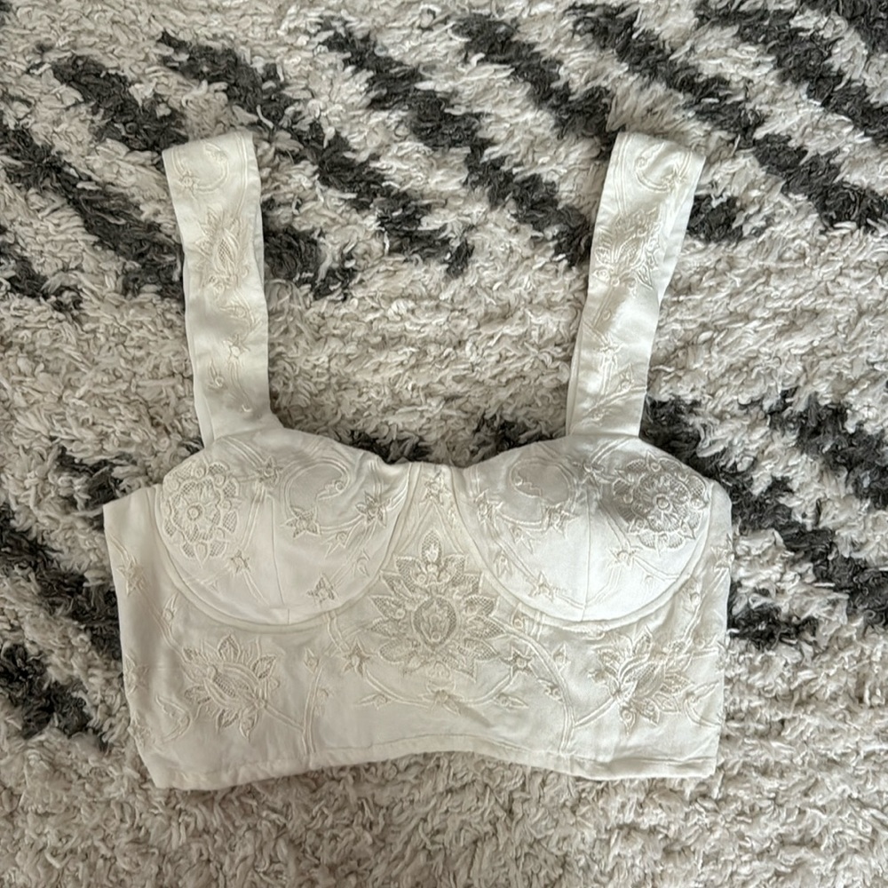Ranna Gill bustier top, light cream